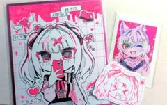ポップアート風地雷系イラストセット