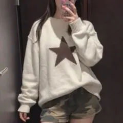 【値下げ【✩】】星柄♩✧ セーター ニット ゆるだぼ y2k レトロ.⋆⟡
