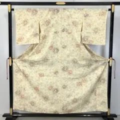 単衣 小紋 手描き 牡丹の花模様 KK-2258