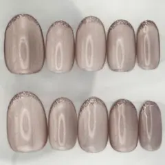 ふちラメ ナチュ系 ベーシック シンプル マグネットジェルネイルチップ