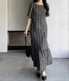 nairo ツイードマーメイドワンピース