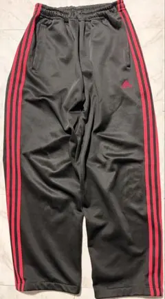 adidas アディダス トラックパンツ 万国旗タグ 黒×赤 ビッグサイズのサムネイル