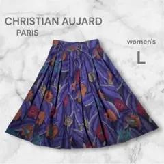 CHRISTIAN AUJARD フレアスカート L 花柄 鮮やか カラフル 秋
