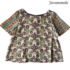 美品 Jocomomola 半袖 幾何学プリントブラウス - メルカリ