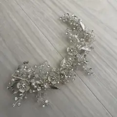ウェディング ヘッドドレス シルバー