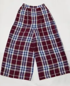 ニコアンド　niko and…　ガウチョパンツ　ワイドパンツ　麻混　3　チェック