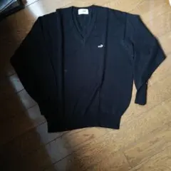 Crocodile ブラック Vネックニット Lのサムネイル