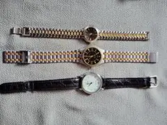 3本共　稼働　 レディースアナログ時計セット