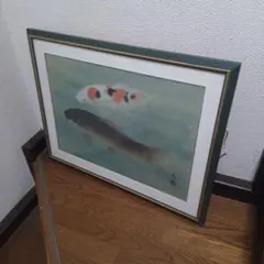 味わい深い水墨画】舟上の漁師 額装 和風アート 落款入り - メルカリ