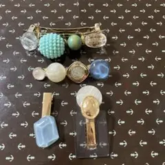 ビーズデザインのヘアピンセット 6個