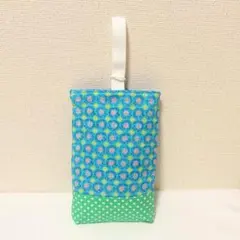 上履き入れ　上履き袋　靴袋　花柄　緑