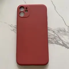 【新品未使用品】 iPhone 11 シリコンケース 色:ローズレッド