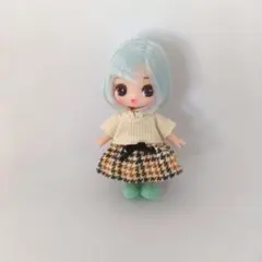 ハンドメイド　ぷちリカちゃん服　コーデュロイワンピース