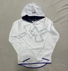 新品 UnderArmour YXL フード付パーカー ホワイト 160 裏起毛