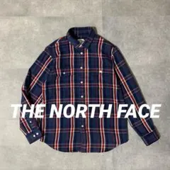 THE NORTH FACE ネルシャツ チェック柄 長袖　紺×赤×白