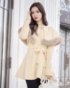 rady 新品　ケープニットコート　アイボリー Rady ケープニットコート - メルカリ