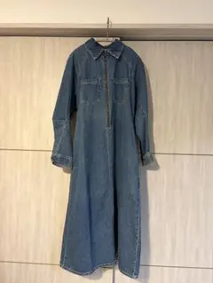 ZARA デニムワンピース フロントジップ Mサイズのサムネイル