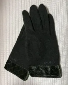 BALMAIN ブラック 手袋 キルティングカフ