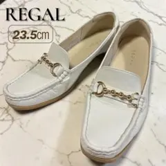 REGAL リーガル ビット ローファー パンプス 本革 白 23.5cmのサムネイル