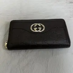 極美品】GUCCI インターロッキング PVCgg柄 二つ折り財布 がま口
