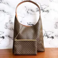 未使用級 CELINE マカダム柄 ワンショルダーバッグ アクセサリーポーチ