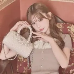 ミシェルマカロン ビジューキルティングミニボストン ブラック - メルカリ