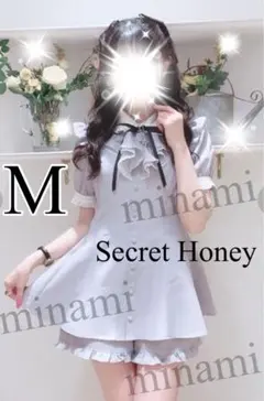 Secret Honey ラッフル半袖セットアップ ライトブルー M