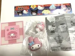 サンリオキャラクターズ　マイメロディ３点セット　コースターおめんフロッキードール