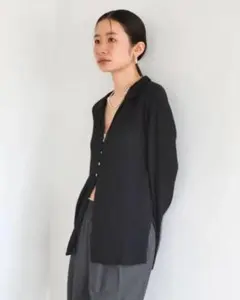 開襟楊柳シャツ 女性/Ungrid/アングリッド