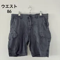 ギャップGAP カーゴハーフパンツ 折り返し裾 黒 綿 お出かけ カジュアルのサムネイル