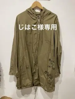 ZARAカーキ プリント入り モッズコート