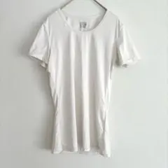 無地 Tシャツ クルーネック 半袖 ストレート S 白 ポリエステル 夏 運動