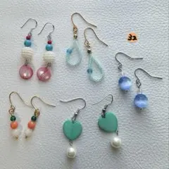ハンドメイドピアス　5ペアセットno.32