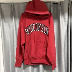 STEVE&BARRY'S WISCONSIN 刺繍 パーカー 赤 S古着f