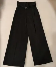 VIS ベルト付きタックワイドパンツ S
