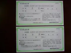 （４３） 最新 ☆２枚　東海汽船　株主優待券 (乗船割引券)