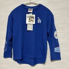 新品 MLBドジャース キッズ 長袖Tシャツ カットソー ブルー 春秋140cm
