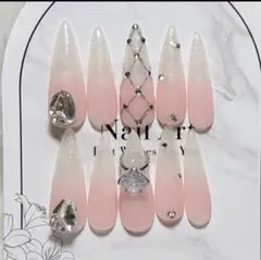 韓国　ギャル　ネイルチップ　ネイル　ロング　スナ系　量産型　y2k ワンホン