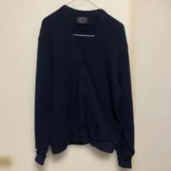 【USA製】Jantzen ネイビー Vネックカーディガン M 6ボタン リブ有