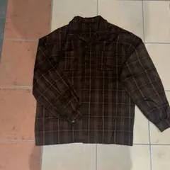 か*き様 ブラウンチェックネルシャツ 90s