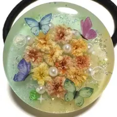 560】うさ耳リボン×ひまわり レジンヘアゴム ハンドメイド - メルカリ