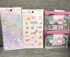 キャンドゥ　ほっぺちゃん　ぷくっとシール　キラキラシール　ミニメッシュポーチのサムネイル