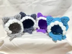 ぬい用（にじぱぺ等）ネコ耳付き帽子4点セット