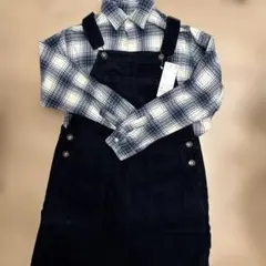 UNIQLO チェック柄シャツ＆ジャンパースカート150