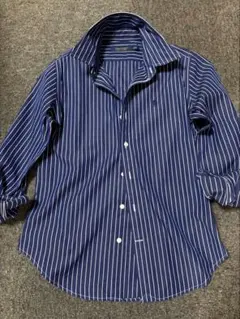 ●POLO ラルフローレン ネイビー ストライプ レディース 長袖シャツ