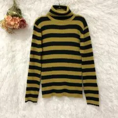 ★ラゲットワークス★タートルネックニット【140】黄色×黒 ボーダー 長袖