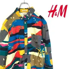 H&M（エイチアンドエム）マルチカラー ヤシの実 長袖シャツ