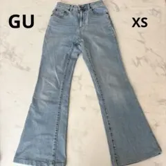 GU ジーユー フレアデニム ジーンズ XS ブルー
