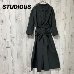 【STUDIOUS】ワンピース　Aライン　5部袖　ダークグレー　Fのサムネイル