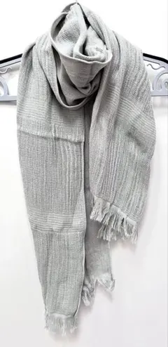 【麻100%】グレー ストール・ショール 軽量　日焼け防止☆